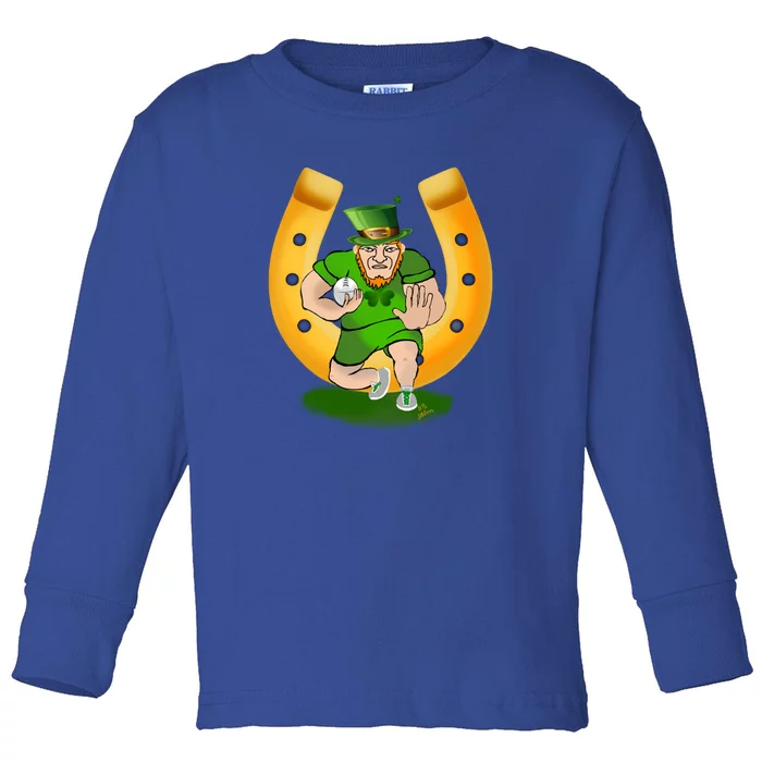 Rugby Outfit American Football Rugby Kobold St Patricks Day Cool Gift Toddler Long Sleeve Shirt