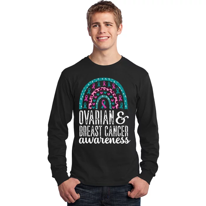 Rainbow Ovarian and Breast Cancer Awareness Long Sleeve Shirt