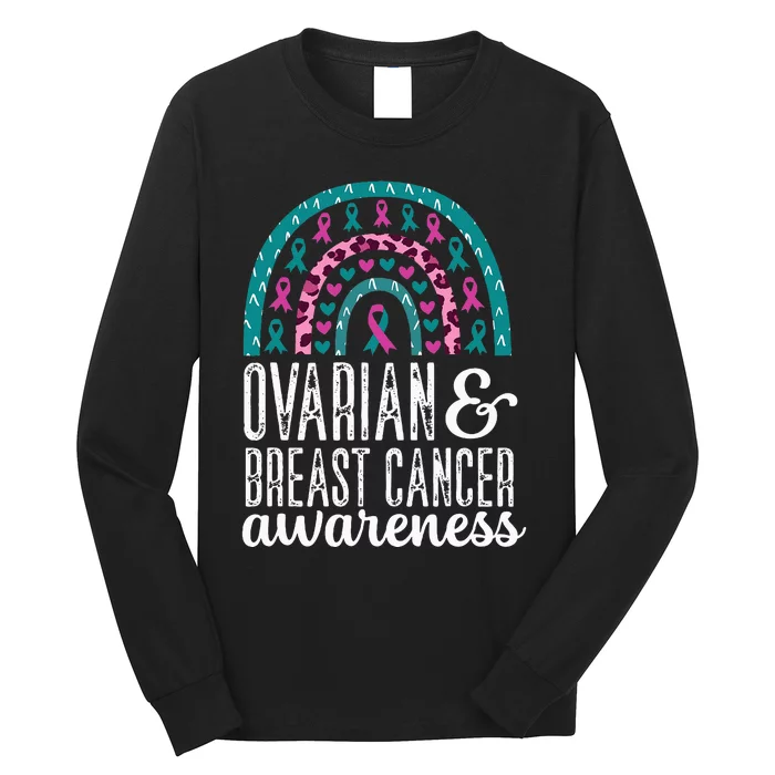 Rainbow Ovarian and Breast Cancer Awareness Long Sleeve Shirt