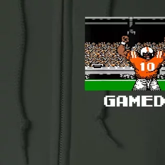 Retro Orange And White Football 8 Bit Video Game Full Zip Hoodie