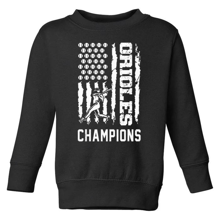 Retro Orioles al East champions vintage design Toddler Sweatshirt