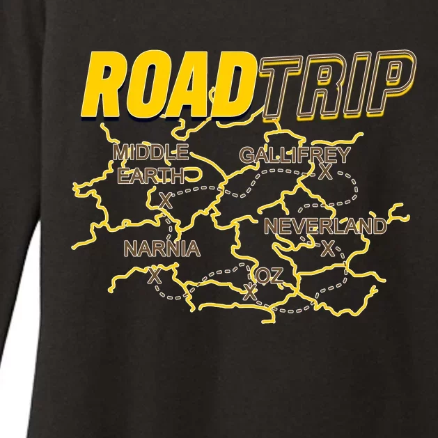 Road Trip Fantasy Treasure Map Womens CVC Long Sleeve Shirt