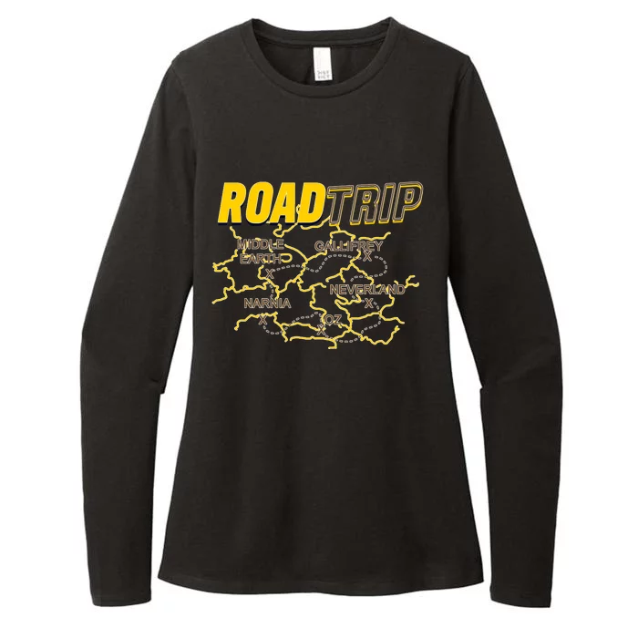 Road Trip Fantasy Treasure Map Womens CVC Long Sleeve Shirt