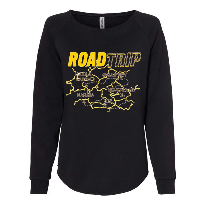 Road Trip Fantasy Treasure Map Womens California Wash Sweatshirt