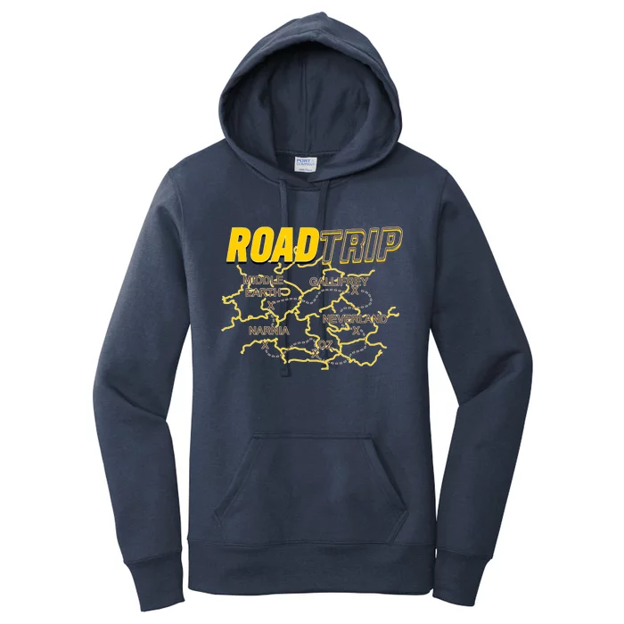 Road Trip Fantasy Treasure Map Women's Pullover Hoodie