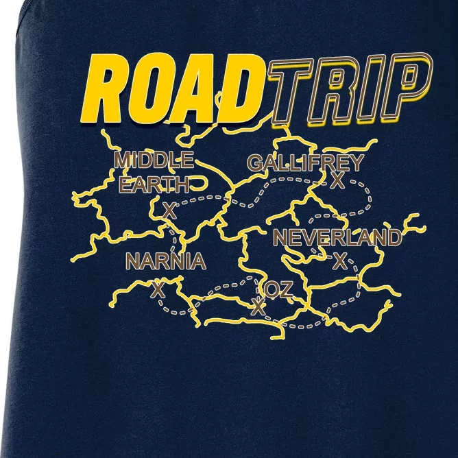 Road Trip Fantasy Treasure Map Women's Racerback Tank