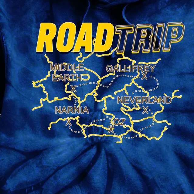 Road Trip Fantasy Treasure Map Tie Dye Hoodie