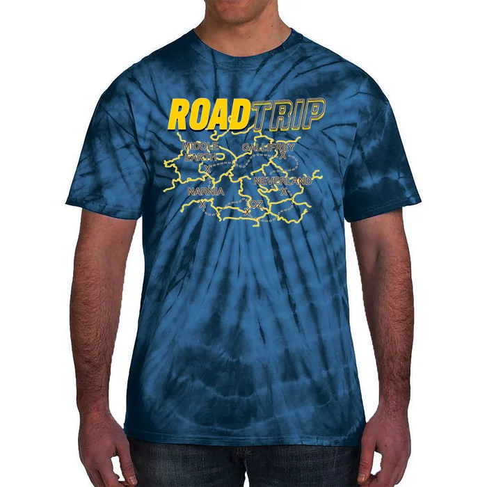 Road Trip Fantasy Treasure Map Tie-Dye T-Shirt