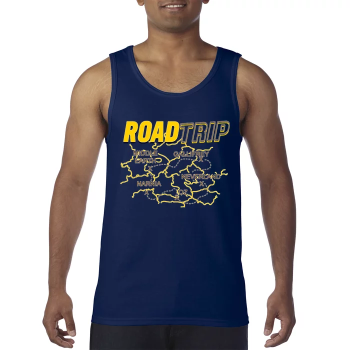 Road Trip Fantasy Treasure Map Tank Top