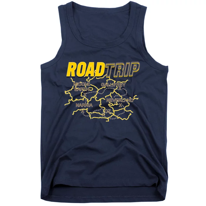 Road Trip Fantasy Treasure Map Tank Top