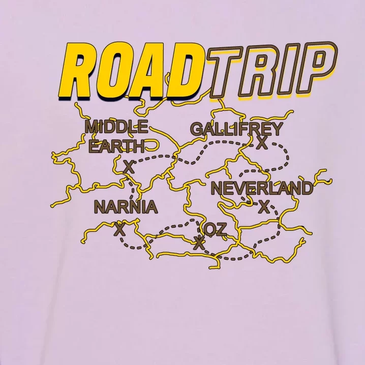 Road Trip Fantasy Treasure Map Garment-Dyed Sweatshirt