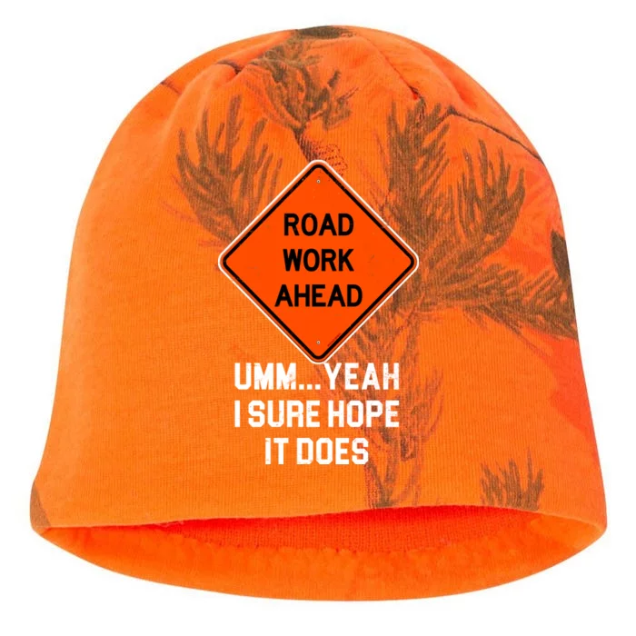 Road Work Ahead Funny Construction Kati - Camo Knit Beanie