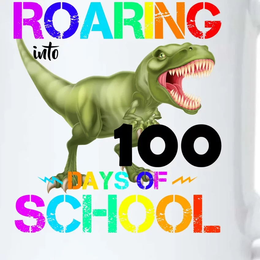 Roaring Into 100 Days Of School Black Color Changing Mug