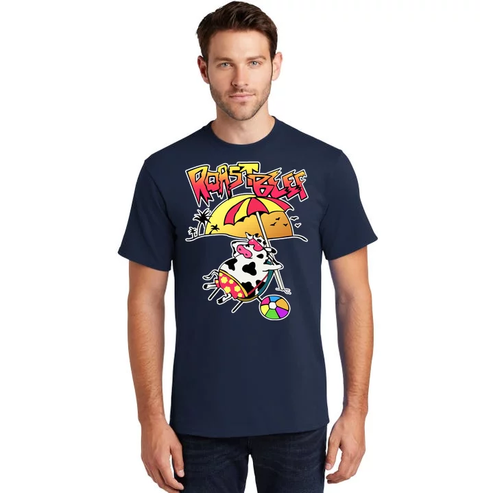 Roast Beef Dustin Cow On The Beach Tall T-Shirt