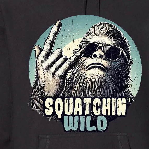 Rock On Bigfoot Sasquatch Rock on Premium Hoodie