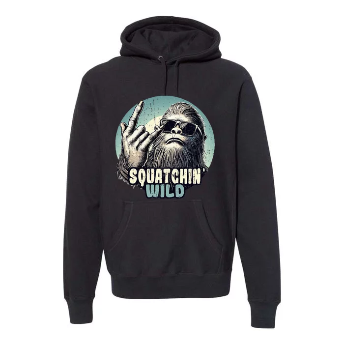 Rock On Bigfoot Sasquatch Rock on Premium Hoodie