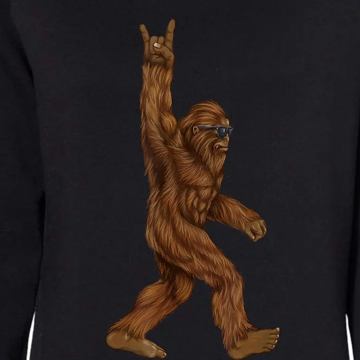 Rock On Bigfoot Sasquatch Loves Rock And Roll Sunglasses On Womens California Wash Sweatshirt