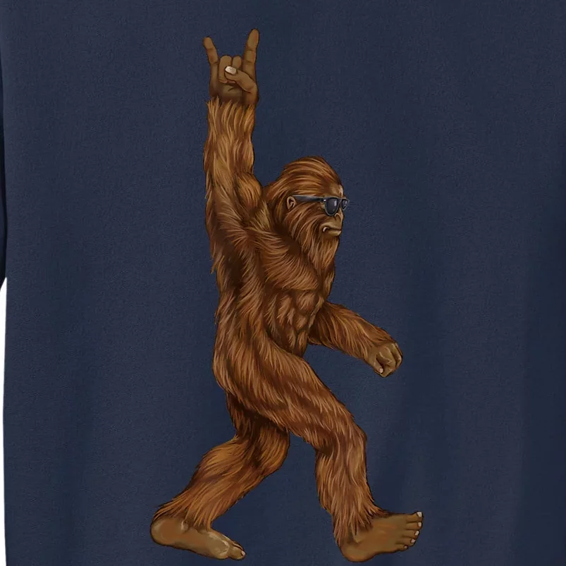 Rock On Bigfoot Sasquatch Loves Rock And Roll Sunglasses On Sweatshirt