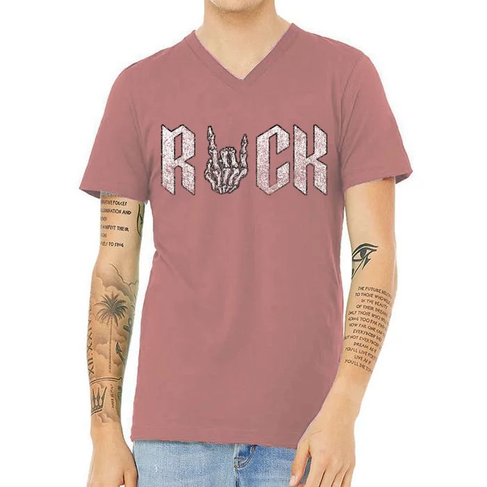 Rock On Band S For Women Rock And Roll T S For V-Neck T-Shirt