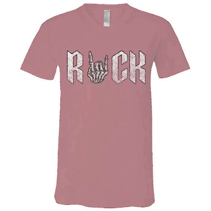 Rock On Band S For Women Rock And Roll T S For V-Neck T-Shirt