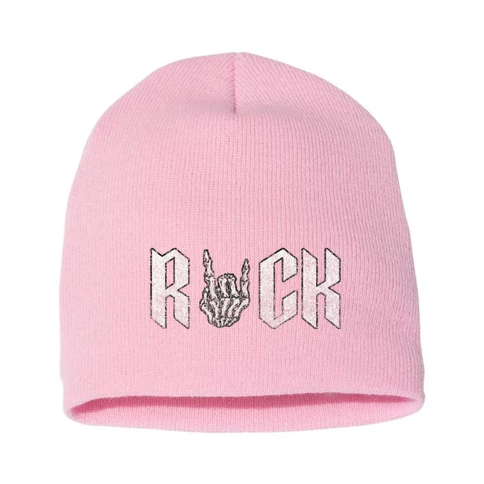 Rock On Band S For Women Rock And Roll T S For Short Acrylic Beanie