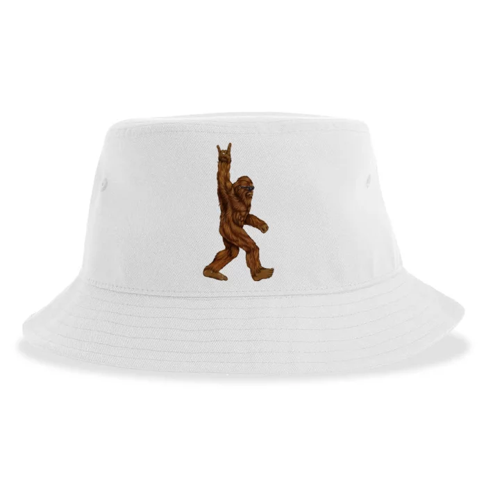 Rock On Bigfoot Sasquatch Sustainable Bucket Hat