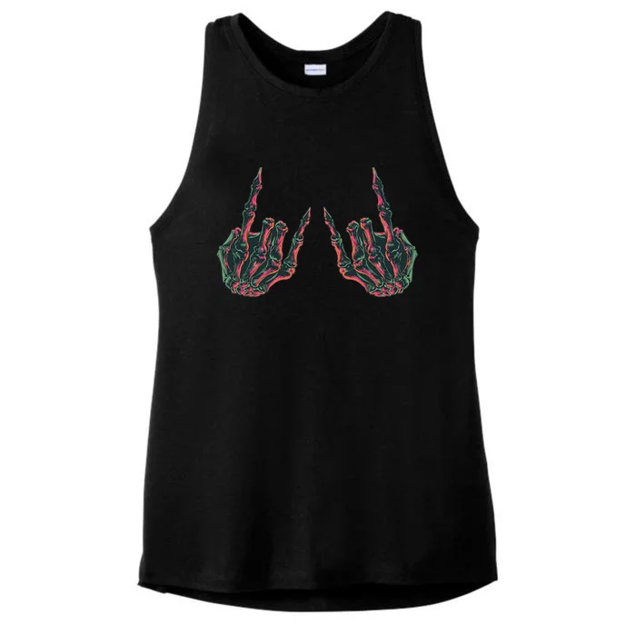 Rock On Band S Rock And Roll Graphic Novelty Concert Ladies Tri-Blend Wicking Tank