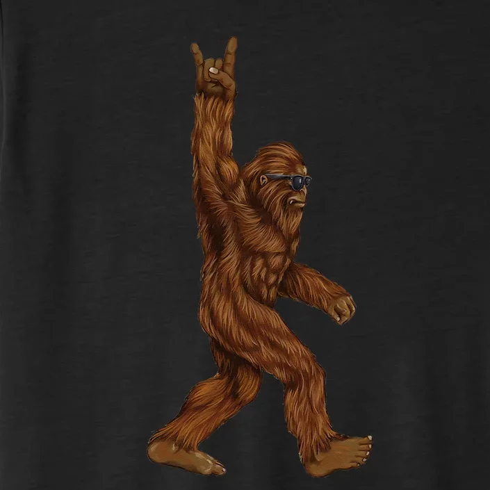 Rock On Bigfoot Sasquatch Loves Rock And Roll Sunglasses On ChromaSoft Performance T-Shirt