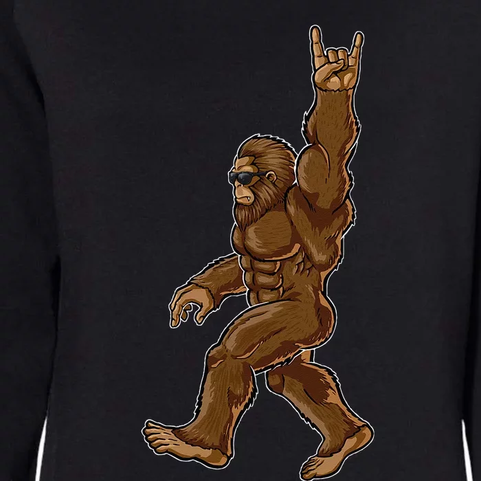 Rock On Bigfoot Sasquatch Loves Rock And Roll Sunglasses On Womens California Wash Sweatshirt