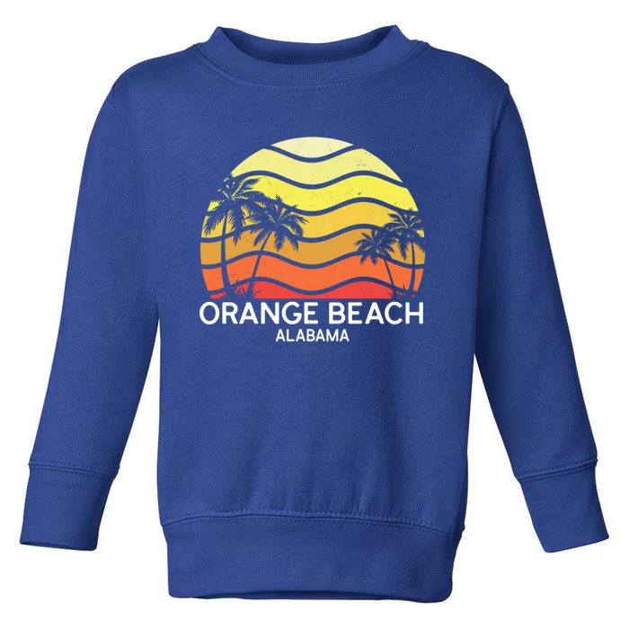 Retro Orange Beach Beach Vintage Vacation Alabama State Gift Toddler Sweatshirt