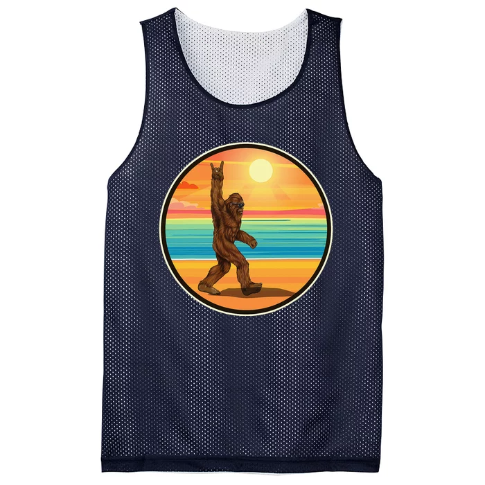 Rock On Bigfoot Sasquatch Loves Rock And Roll Sunglasses Mesh Reversible Basketball Jersey Tank