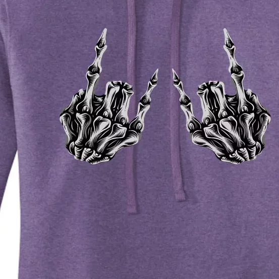 Rock On Band Rock And Roll Halloween Skeleton Hands Women's Pullover Hoodie