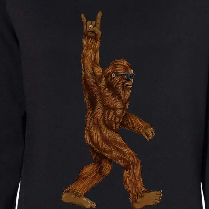 Rock On Bigfoot Sasquatch Loves Rock And Roll Sunglasses On Womens California Wash Sweatshirt