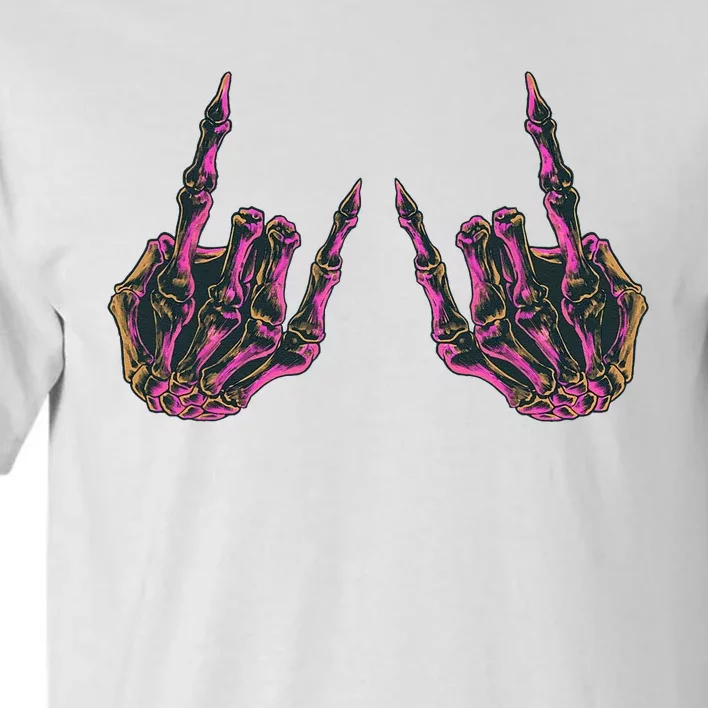 Rock On Band Tees Rock And Roll Skeleton Hands Graphic Tees Tall T-Shirt