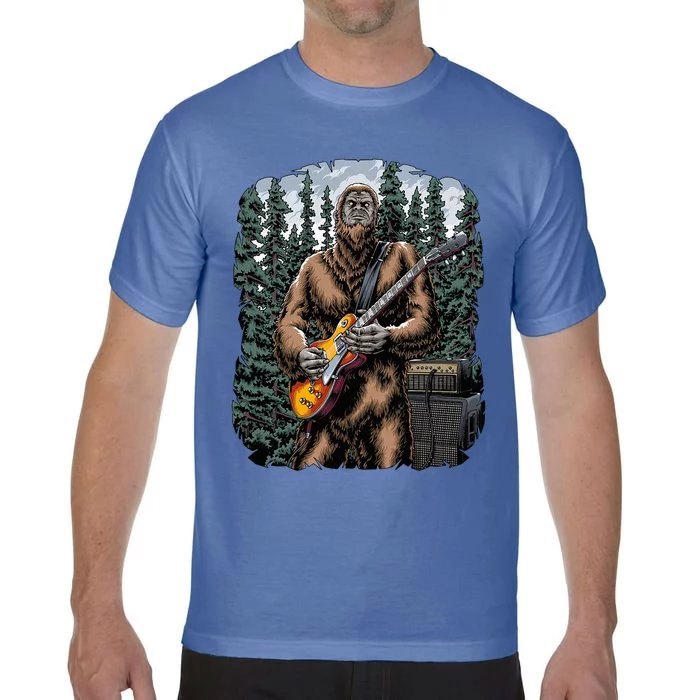 Rock On Bigfoot Sasquatch Loves Rock And Roll Graphic S Comfort Colors T-Shirt