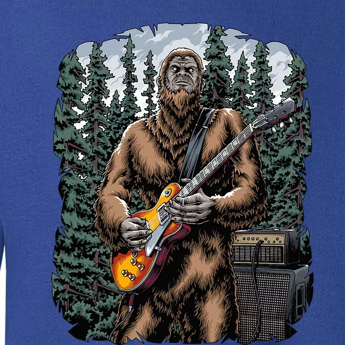 Rock On Bigfoot Sasquatch Loves Rock And Roll Graphic S Toddler Sweatshirt