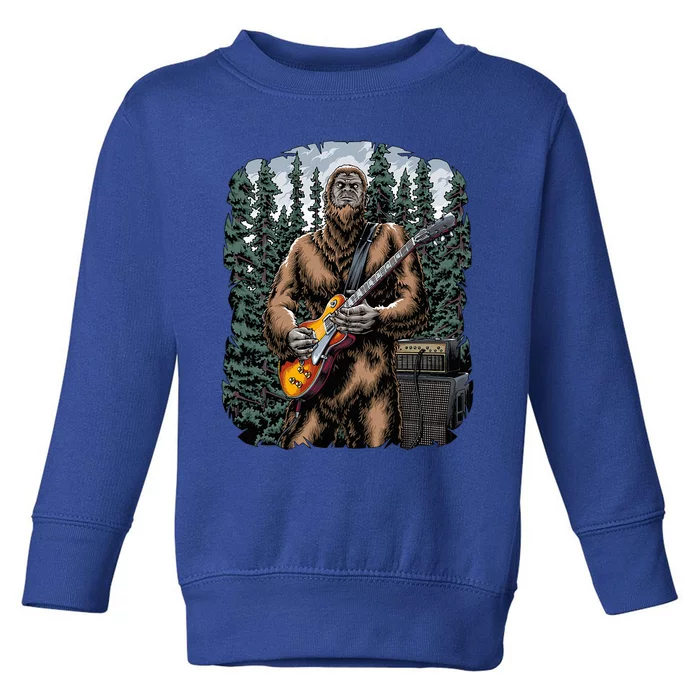 Rock On Bigfoot Sasquatch Loves Rock And Roll Graphic S Toddler Sweatshirt