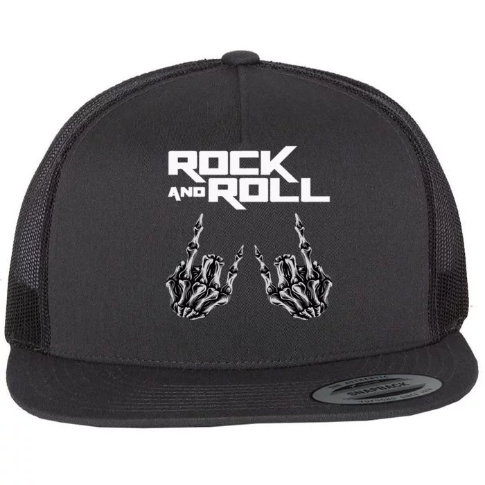 Rock On Band S For Women Rock And Roll Flat Bill Trucker Hat