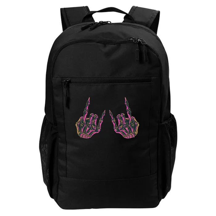 Rock On Band S Rock And Roll Skeleton Hands Graphic Daily Commute Backpack