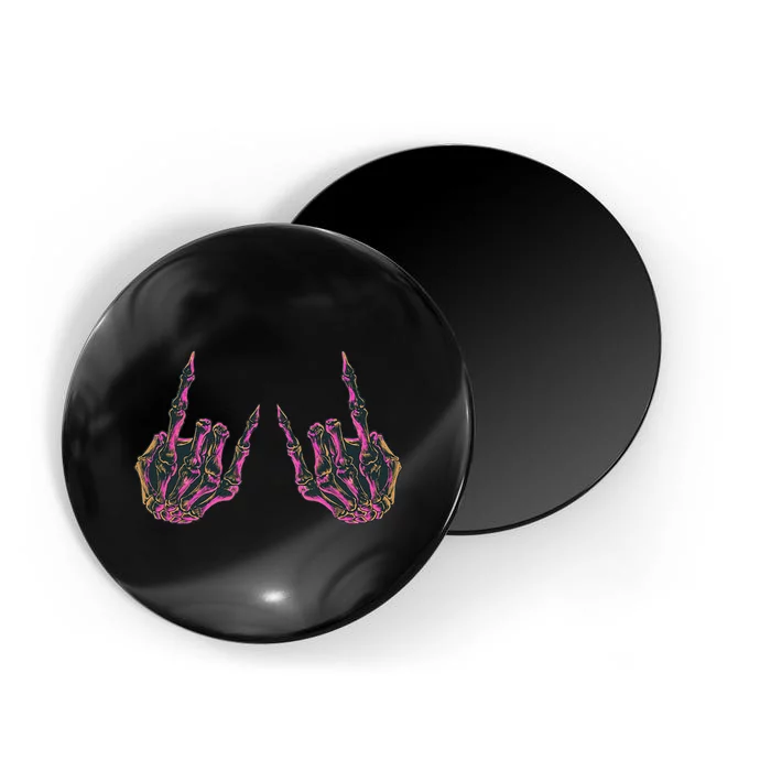 Rock On Band S Rock And Roll Skeleton Hands Graphic Magnet