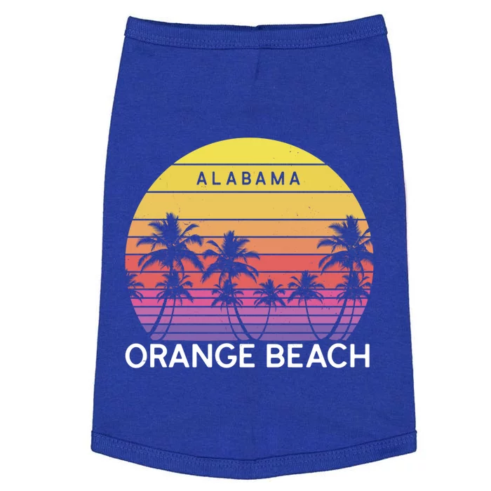 Retro Orange Beach Beach Vintage Alabama State Vacation Gift Doggie Tank