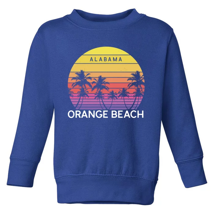 Retro Orange Beach Beach Vintage Alabama State Vacation Gift Toddler Sweatshirt