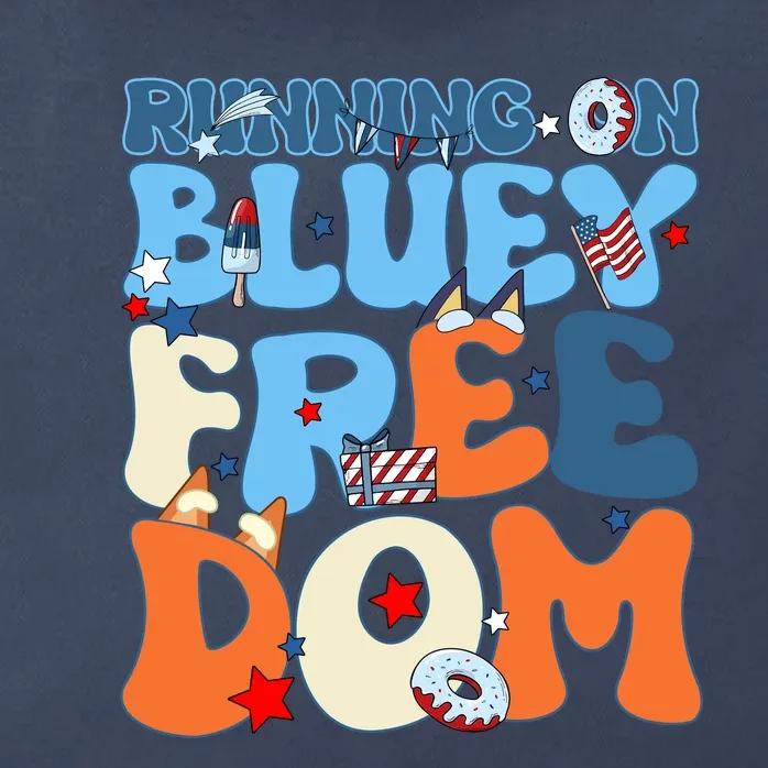 Running On Blue Heeler And Freedom Red White Blue Fireworks 4th Of July Zip Tote Bag