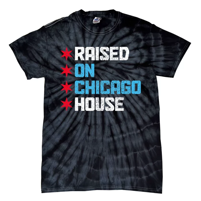 Raised On Chicago House Music Rave Party Vintage Tie-Dye T-Shirt