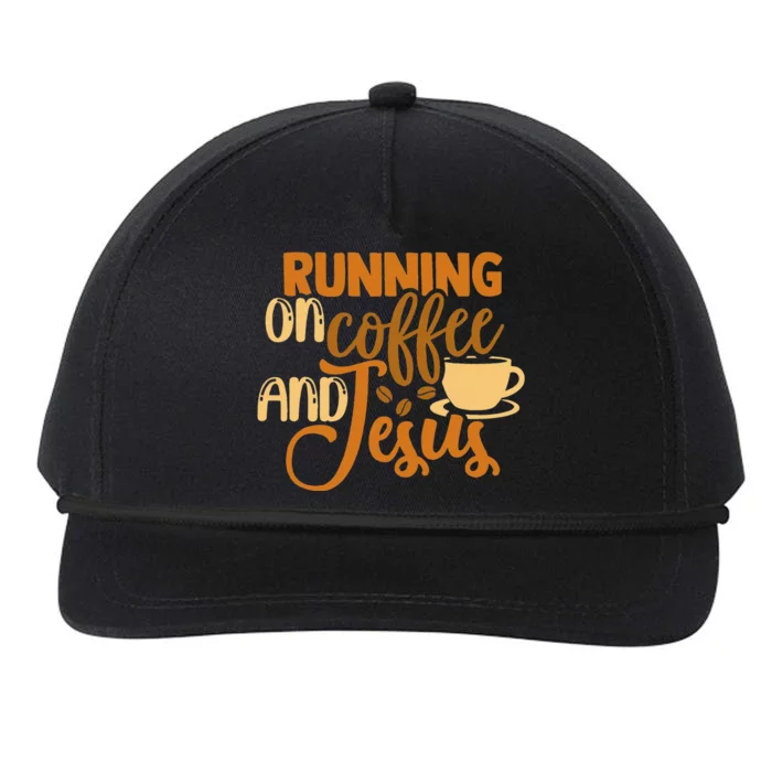 Running On Coffee And Jesus Christian God Church Christ Snapback Five-Panel Rope Hat