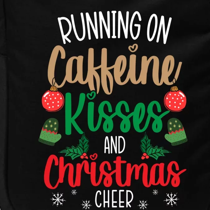 Running On Caffeine Kisses And Christmas Cheer Xmas Coffee Impact Tech Backpack