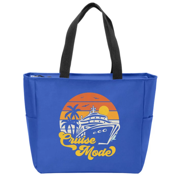 Retro On Cruise Mode Family Vacation Style Gift Zip Tote Bag