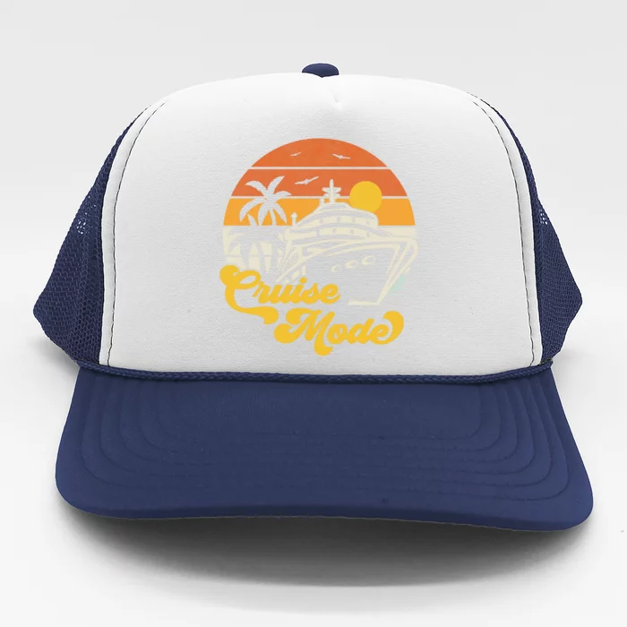 Retro On Cruise Mode Family Vacation Style Gift Trucker Hat