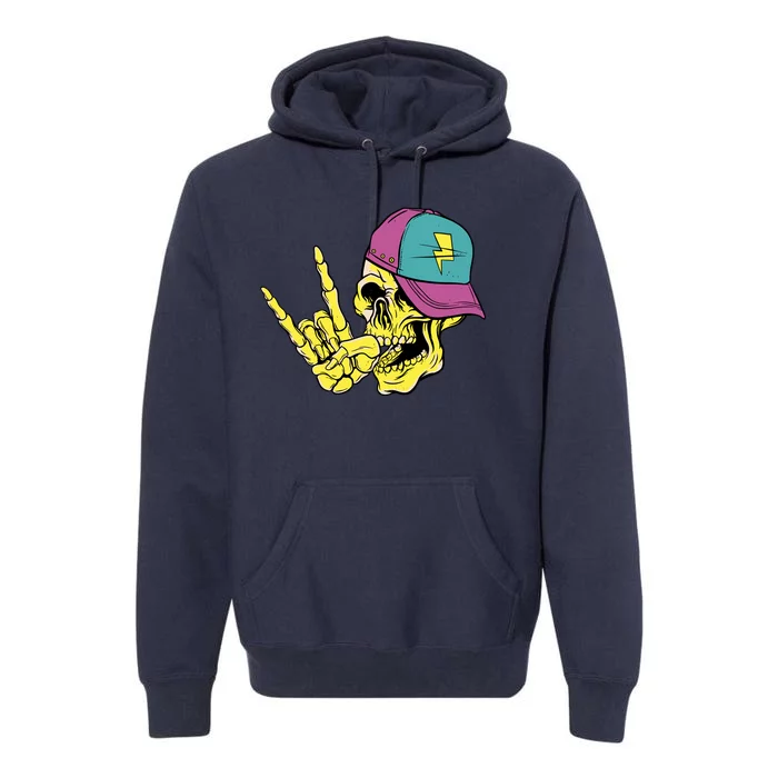 Rock On Cool Skull Premium Hoodie