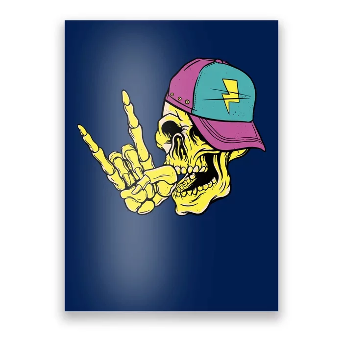 Rock On Cool Skull Poster